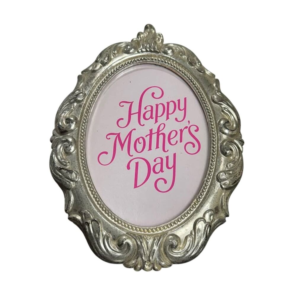 Vintage Teleflora Silver Plated Oval Decorative Stand-Up Photo Frame - 6in x 8in